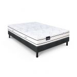 Dunlopillo ROMARIN ENSEMBLE 160 X 200 - MATELAS + SOMMIER FONCÉ - EP 20 CM - RESSORTS - LATTES PASSIVES - FABRIQUÉ EN FRANCE