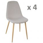 Atmosphera Lot de 4 - Chaise design scandinave Roka - 45 x 53 x 87 - Gris clair