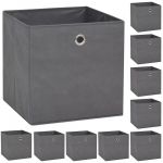 VidaXL Bo&icirc;te de rangement 10 pcs Tissu non-tiss&eacute; 32 x 32 x 32 cm Gris