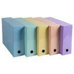 Exacompta Boite de transfert Aquarel dos 90mm - Couleurs assorties - Lot de 5