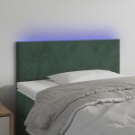 VidaXL T&ecirc;te de lit &agrave; LED Vert fonc&eacute; 90x5x78/88 cm Velours