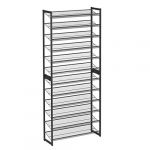 Songmics Étagères à Chaussures 12 Niveaux, Lot de 2 Meubles à Chaussures Empilables 6 Rangées, pour 48-60 Paires, Grande Capacité de Rangement, en Maille Métallique, Étages Réglables, Noir LMR12B