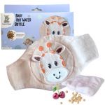 Hello Hippo - Bouillotte Noyaux de Cerise Bébé - Ceinture Chauffante Sèche Anti-Colique pour Nourrisson (Girafe)