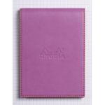 Rhodia 128111C - Porte-bloc rama lilas format 9,5 x 13 cm  en simili cuir, avec porte-crayon + bloc N°12 quadrillé 5x5