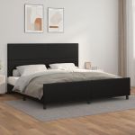 VidaXL Cadre de lit avec tête de lit Noir 200x200 cm Similicuir Noir