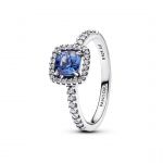 Pandora Bague Halo Bleu Carr&eacute; Scintillant - Taille 54