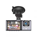 Avizar Dashcam 3 Caméras Embarquée pour Voiture avec Microphone et Haut-parleur Partel Noir