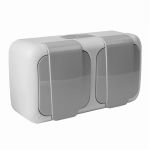 Siemens Double prise de courant 2p+t &eacute;tanche complet gris ip54