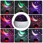 Lamp de LED Projection Enfant Veilleuse Bébé Etoile Lampe de C vet d'Ambiance 360° Rotation Romantique