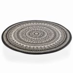 Oviala Tapis rond polypropylène noir 120cm - Noir