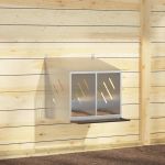 VidaXL Nichoir de poules avec 2 compartiments m&eacute;tal argent&eacute; galvanis&eacute;