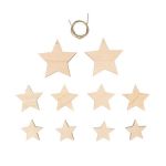 Aladine Étoiles décoratives 10 pcs Bois naturel