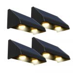 Lumisky Lot de 4 lampes murales solaires KYLA Noir plastique H6cm