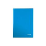Leitz 4628-10-36 - Carnet broché Wow A5, 160 pages 90 g/m² quadrillées 5x5, couverture rembordée rigide, bleu métallique