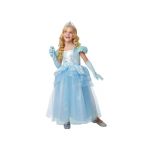 Rubie's Robe de Princesse Bleue pour Enfant - Taille 5-6 ans - D&eacute;guisement Luxe Robe de Princesse Fille avec Tiare et Gants - Costume Pour Carnaval, Halloween, Cadeau Anniversaire, No&euml;l