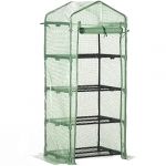 Outsunny Serre de Jardin Balcon étagère Serre 4 Niveaux 0,7L x 0,5l x 1,6H m Acier galvanisé bâche Amovible PVC Haute densité Vert