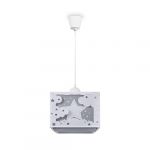 Paco Home Suspension Enfant Abat-Jour Tissu Arc-En-Ciel &Eacute;toile Lion Dinosaure Lune Gris, Lampe &agrave; suspension - Type 4