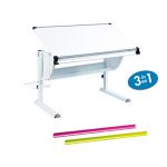 Declikdeco Bureau blanc 3 en 1 MATTHIS