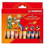 Stabilo 10 Crayons Woody 3 en 1 assortis
