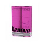 Renova PAPIER TOILETTE NOIR, Paquet De 6 Rouleaux De Papier Hygiénique Noir Triple Épaisseur, Doux et Absorbant, 140 Feuilles/Rlx, Parfum Boisé, Papier WC Idéal Pour Déco Chic Et Design