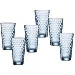 Ritzenhoff & Breker Favo Lot de 6 verres &agrave; long drink en verre Bleu