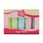 FunCakes Pâte à Sucre Multipack Couleurs Pastel: 5 couleurs: jaune, rose, vert, bleu, lilas 5 x 100 g