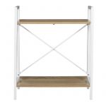 &Eacute;tag&egrave;re D&eacute;co 2 Niveaux "Bois & M&eacute;tal" 70cm Blanc Prix