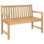 VidaXL Banc de jardin 114 cm Bois de teck solide - Brun