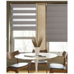 Mad&eacute;costore Double Store Enrouleur Jour Nuit - Taupe - L75 x H190cm - Fixation avec ou sans per&ccedil;age - Cha&icirc;nette coordonn&eacute;e