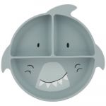 Trixie Assiette avec ventouse silicone et compartiments BLEU