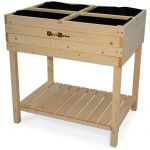 Alice's Garden Carré potager sur pieds 80x60, Anémone - potager en épicéa finlandais