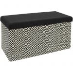 The home deco factory Banc Coffre Pliable "Tress&eacute;" 76cm Noir