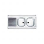 Franke Evier inox à poser 2 cuves 1 égouttoir 1200x600 MAN721-120