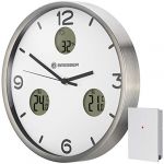 Bresser Horloge murale MyTime 30 cm acier inoxydable argent/blanc