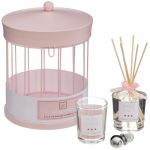 Atmosphera Manège à Senteur Diffuseur parfum avec 6 Bâtonnets et 1 Bougie parfumée Pot en verre Barbe à Papa