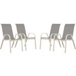 Habitat et Jardin Fauteuil jardin Textilène -Cordoba- Phoenix - Gris clair - Lot de 4