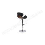 Miliboo Tabouret de bar design noir et bois WALNUT