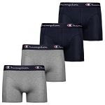 Champion Core x4 Boxeur Ajust, Bleu Marine & Gris Chin&eacute; Clair, M (Lot de 4) Homme