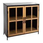 Atmosphera Buffet 2 Portes & 2 Niveaux "Baris" 102cm Noir