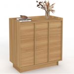Idmarket Commode ROSIE 3 tiroirs 80 cm fa&ccedil;on h&ecirc;tre design minimaliste