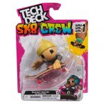 Tech Deck Finger Skate - Pack De 1 SK8 Crew Teck Deck - 1 Finger Skate + 1 Personnage Amovible &Agrave; Clipser sur La Planche pour Rider - Mini Skate - Jouet Enfant 5 Ans et + - Mod&egrave;le Al&eacute;atoire