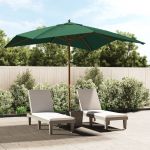VidaXL Parasol de jardin avec mât en bois vert 300x300x273 cm