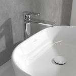 Villeroy & Boch O.Novo Mitigeur monocommande de Lavabo, Sur&eacute;lev&eacute;, Avec vidage, Chrome (TVW10410511061)