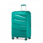Valise Cabine Moyenne 66cm Rigide Polypropyl&egrave;ne Valise de Voyage &agrave; 4 roulettes et Serrure TSA, 70L, Bleu