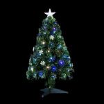 Sapin artificiel de No&euml;l pr&eacute;-illumin&eacute; Flocon H90 cm Multicouleur