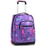Seven Sac à Dos à Roulettes, Iridescent, Sac à Livres à Roulettes, 2 En 1, Sac à Dos + Trolley, Filles et Garçons, pour L'École, le Sport, les Loisirs, Pochette pour Ordinateur Portable, Violet