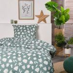 Today Parure de lit imprimé en coton vert 240x260