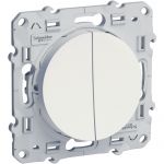 Schneider Electric Va et Vient + Poussoir Odace Blanc