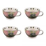 Coffret de 4 d&eacute;jeuners 15 cm Cottage - Table Passion - D&eacute;cor&eacute; - Gr&egrave;s