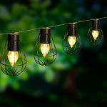 Lumisky LUMIJARDIN Guirlande solaire cage Keny avec 10 ampoules d&eacute;coratives - LUMI JARDIN